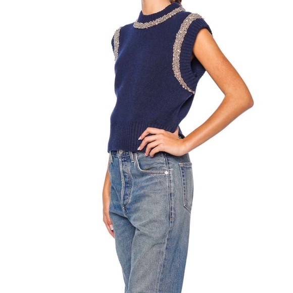 SIMKHAI Joanae Embellished Knit Sleeveless Pullover - Picture 6 of 17